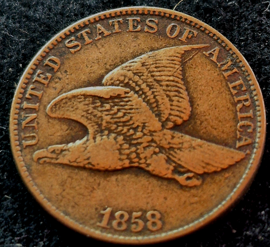 1858 Flying Eagle One Cent Extra Details Large Letter Last of Only 3 Yrs Minted