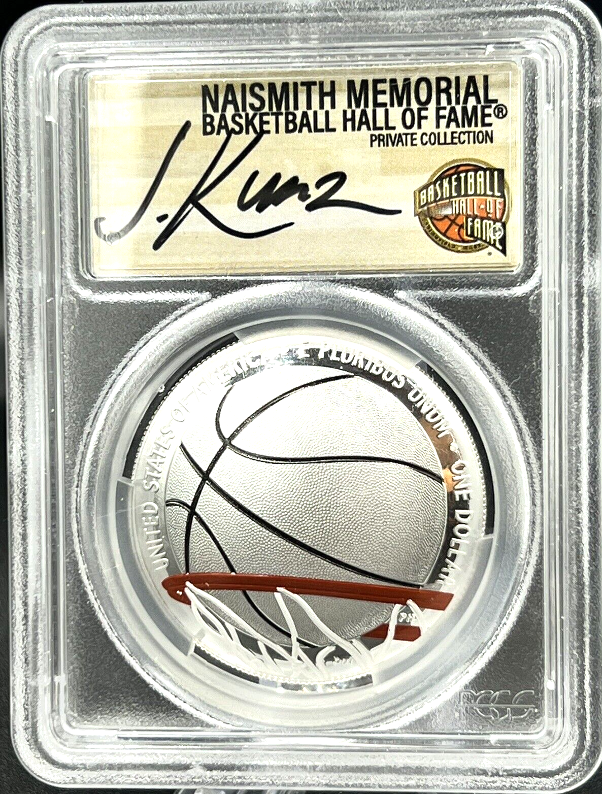 2020-P Basketball HOF PCGS PR70 DCAM FDOI 1st Official Colorized J. Kunz AUTO