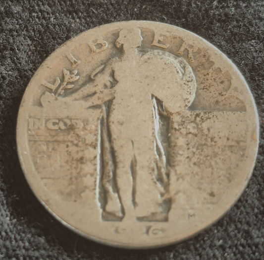 1926 Standing Liberty 90% Silver Quarter Fair or Less Circulated 25C