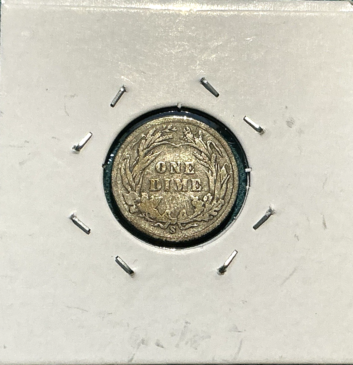 1899-S Barber Dime Scarce  Better Key Date  90% Silver 10c Coin