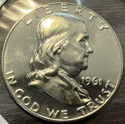 1961 Franklin Half Dollar Proof Cameo 50c Coin Exceptional Shine Bell Lines