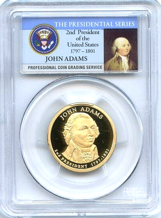 ✅ 2007-S $1 John Adams PCGS PR69 DCAM Presidential Dollar Coin Photo Label
