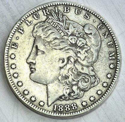 1888-P Morgan 90% Silver Dollar Strong VF-XF Features