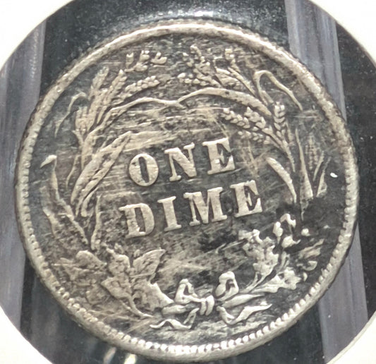1912 P Barber Dime Die Rotation 🥈90% Silver🥈 Fine Details Circulated Condition