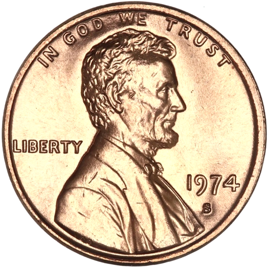1974 S Lincoln Memorial BU Brilliant Uncirculated 1C From 🔥OBW Bank Roll🔥
