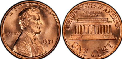 1971 D Lincoln Memorial BU Brilliant Uncirculated 1C From 🔥OBW Bank Roll🔥