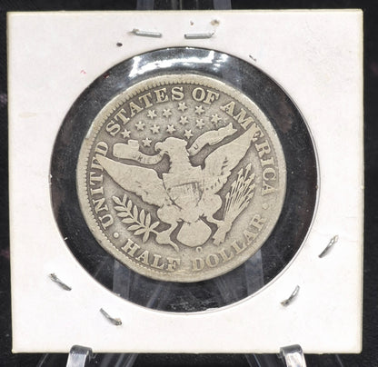 1900 O Barber Half Dollar 90% Silver 50C Very Good Condition Full Rim Part Motto