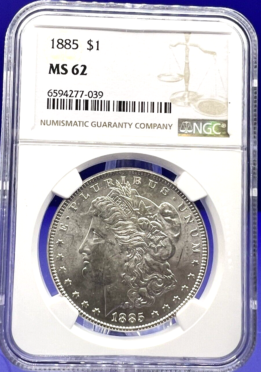 1885 Morgan Silver Dollar NGC MS62  Shiny Uncirculated $1 Coin