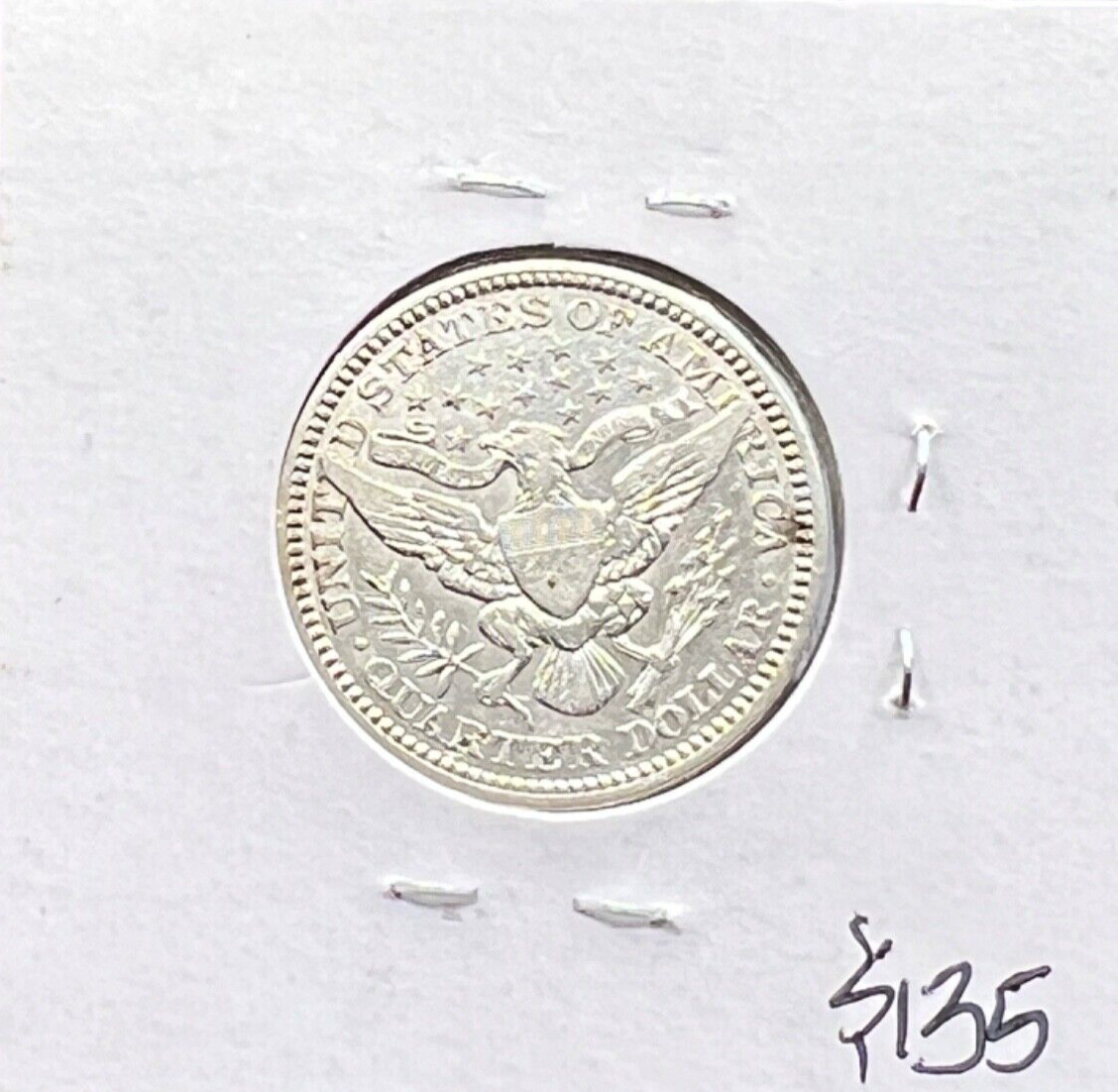 1915 Barber 90% Silver Quarter 25c Very Collectible Bright White Sharp Details