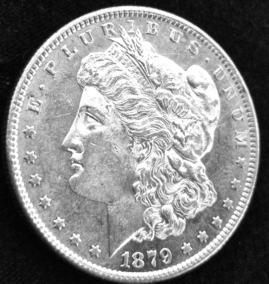1879 S Morgan $1 Dollar 90% Silver W/Mint Like Details Circulated Blast White