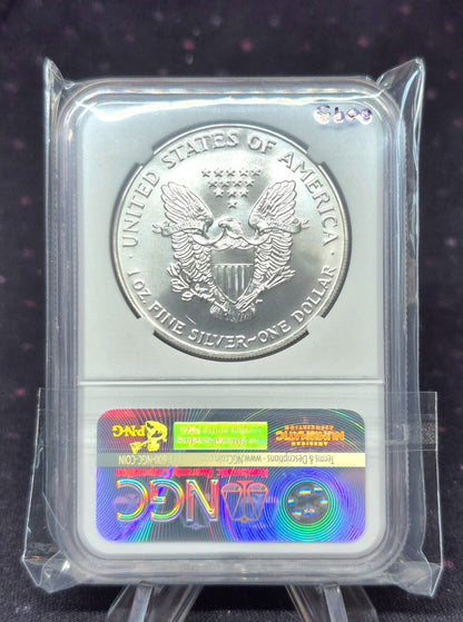1993 American Silver Eagle One Ounce 99.9 % SILVER NGC 🔥MS69🔥 Brown Label
