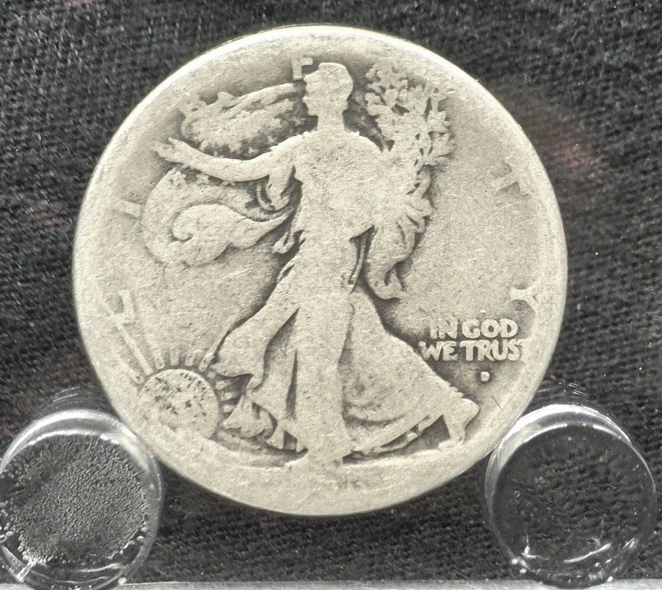 1916D Walking Liberty 90% Silver Half Dollar First Yr Obv Mint Mark Better Date