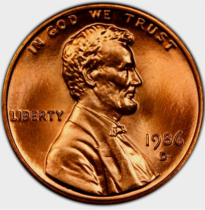 1986 Denver Lincoln Memorial BU Brilliant Uncirculated 1C From 🔥OBW Bank Roll🔥
