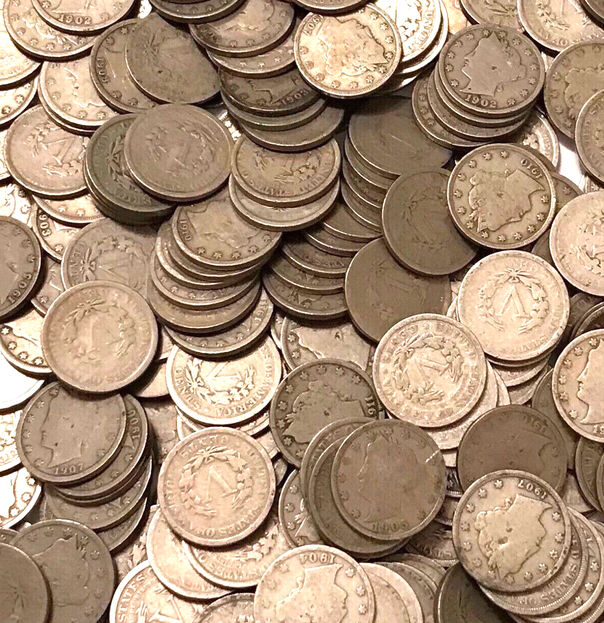 {LOT Of 10} Liberty V Nickels Good To Fine 1883-1912 Estate Sale Lot 5c Coins