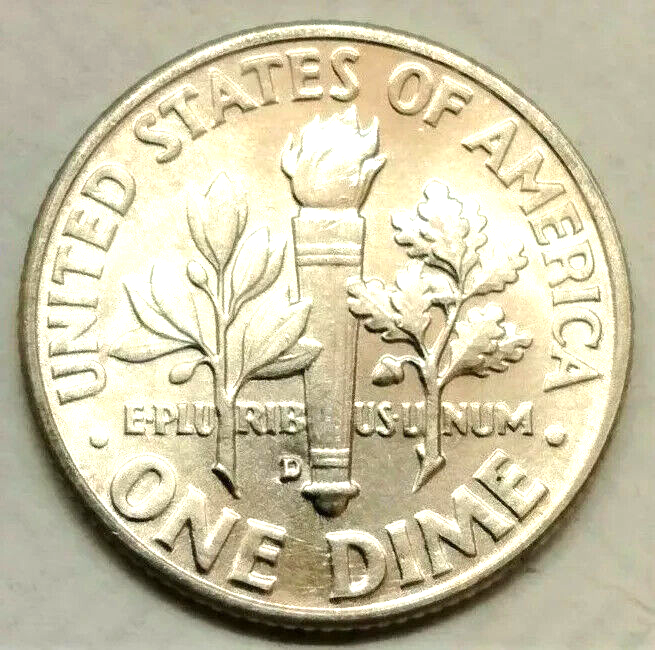 ✅ 1959 D UNCIRCULATED 90% Silver Roosevelt Dime BU from OBW Roll Full Bell Lines