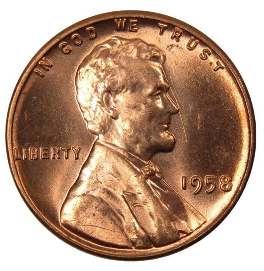 ✅ 1958 P Lincoln Wheat Cent Choice BU 1c BRILLIANT UNCIRCULATED From OBW Roll