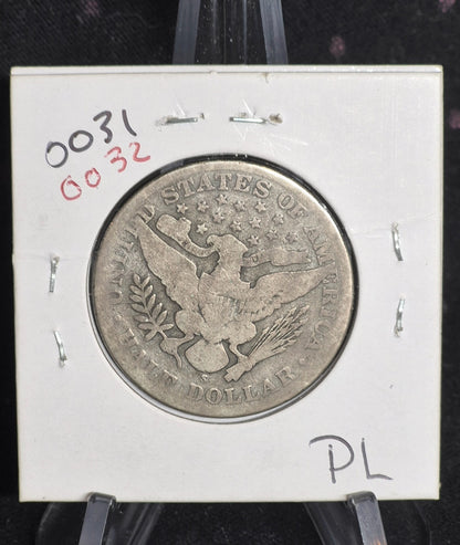 1909 S Barber Half Dollar 90% Silver 50C Very Good Condition Partial Motto
