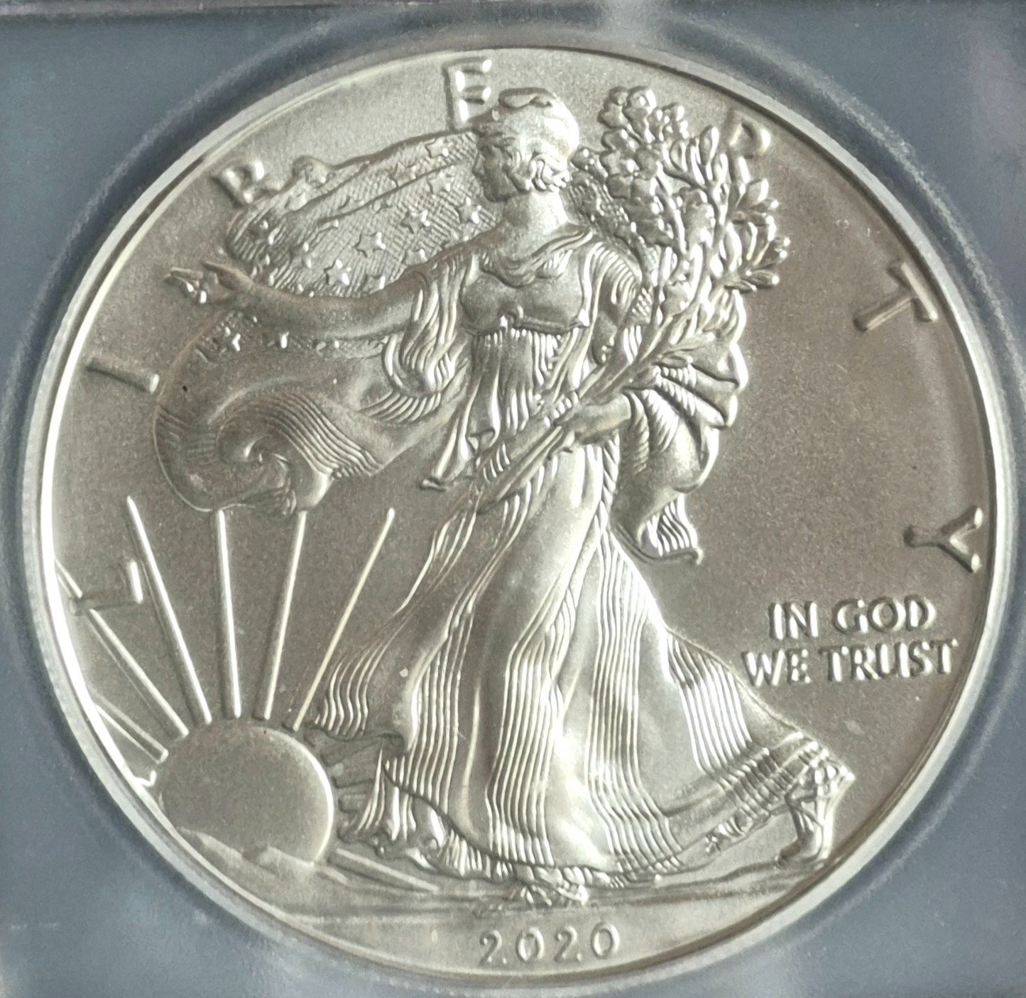 2020 (P) ICG MS70 Emergency Issue T-1 American Silver Eagle Dollar, USA $1 Coin
