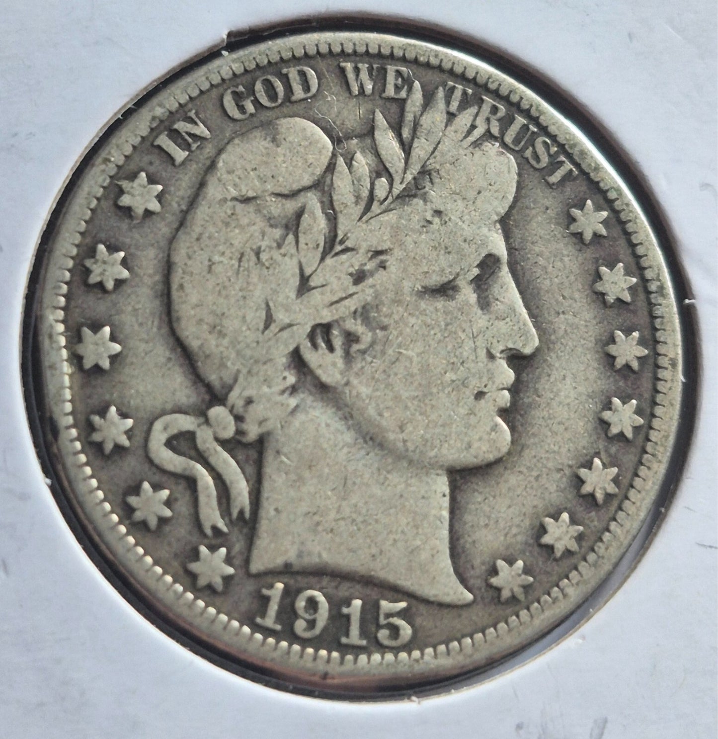 1915 D Barber Half Dollar 90% Silver 50C Circulated Condition Last Year Produced