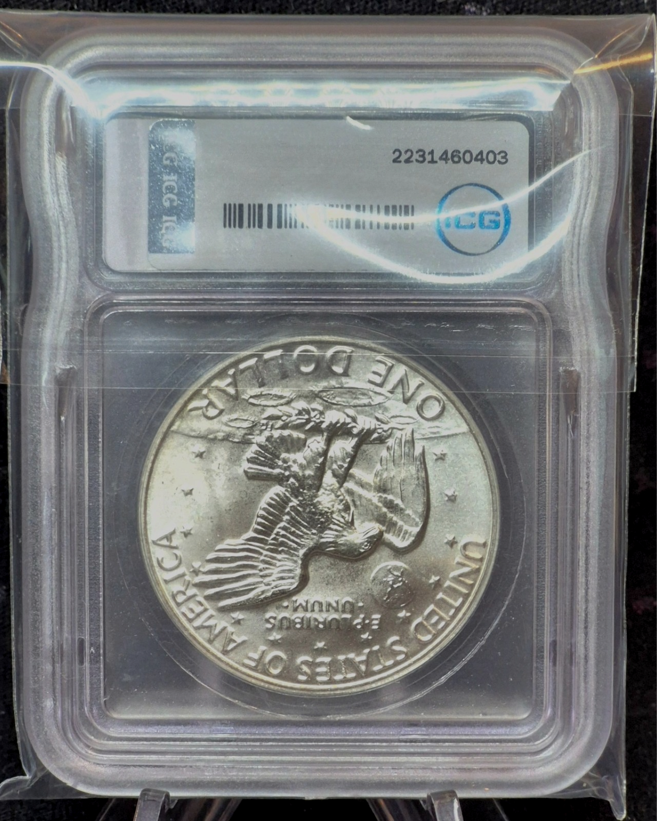 😎1974-S Eisenhower $1 Silver 40% MS67+ ICG 🔥Signed by Ustin Hutto, President🔥