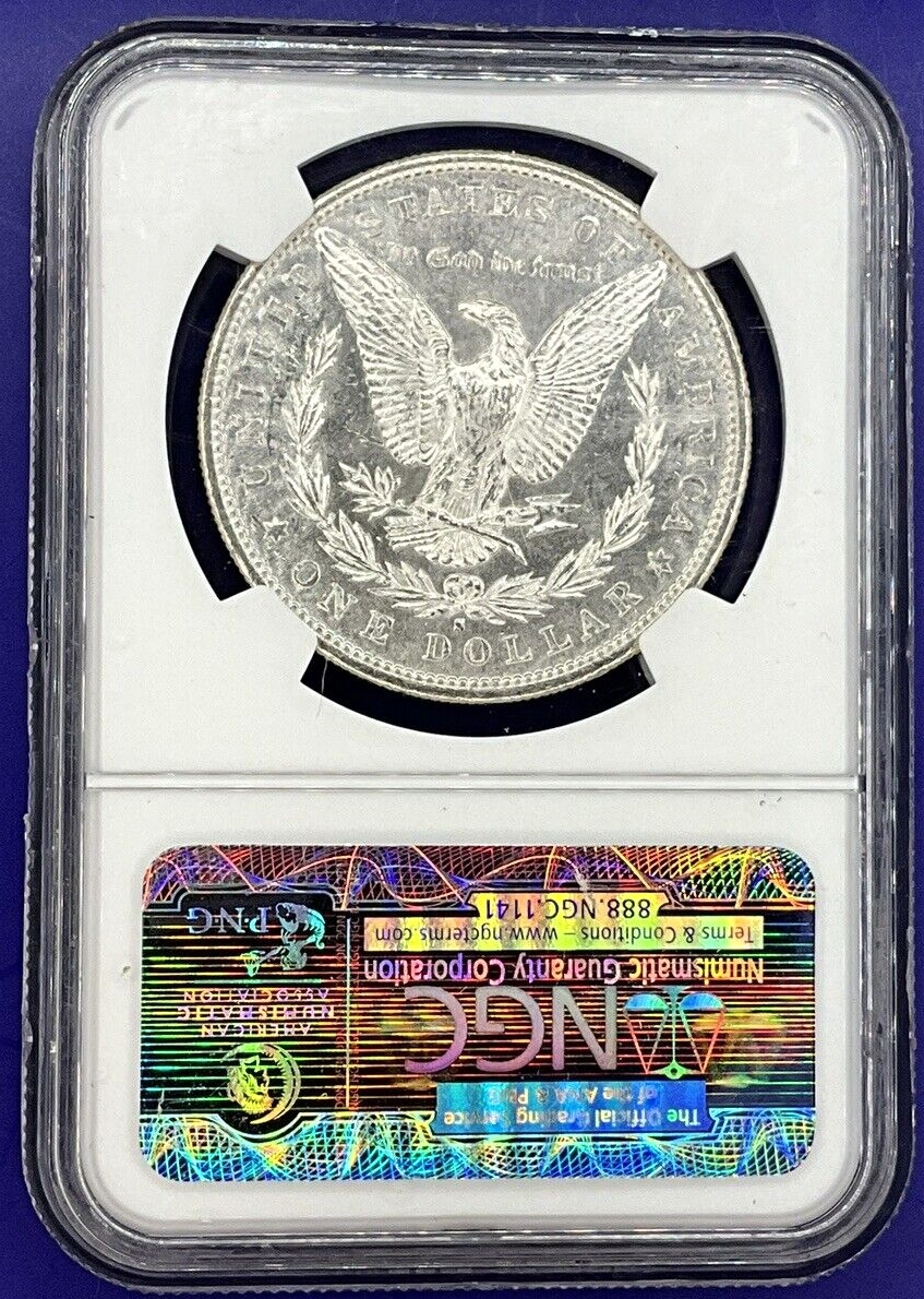 1881 S Morgan Silver Dollar NGC MS63 Brown Scales Label Bright Shiny 90% Coin