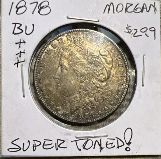 1878 FIRST YEAR Morgan $1 Dollar 90% Silver SUPER Toned Sharp INCREDIBLE Detail