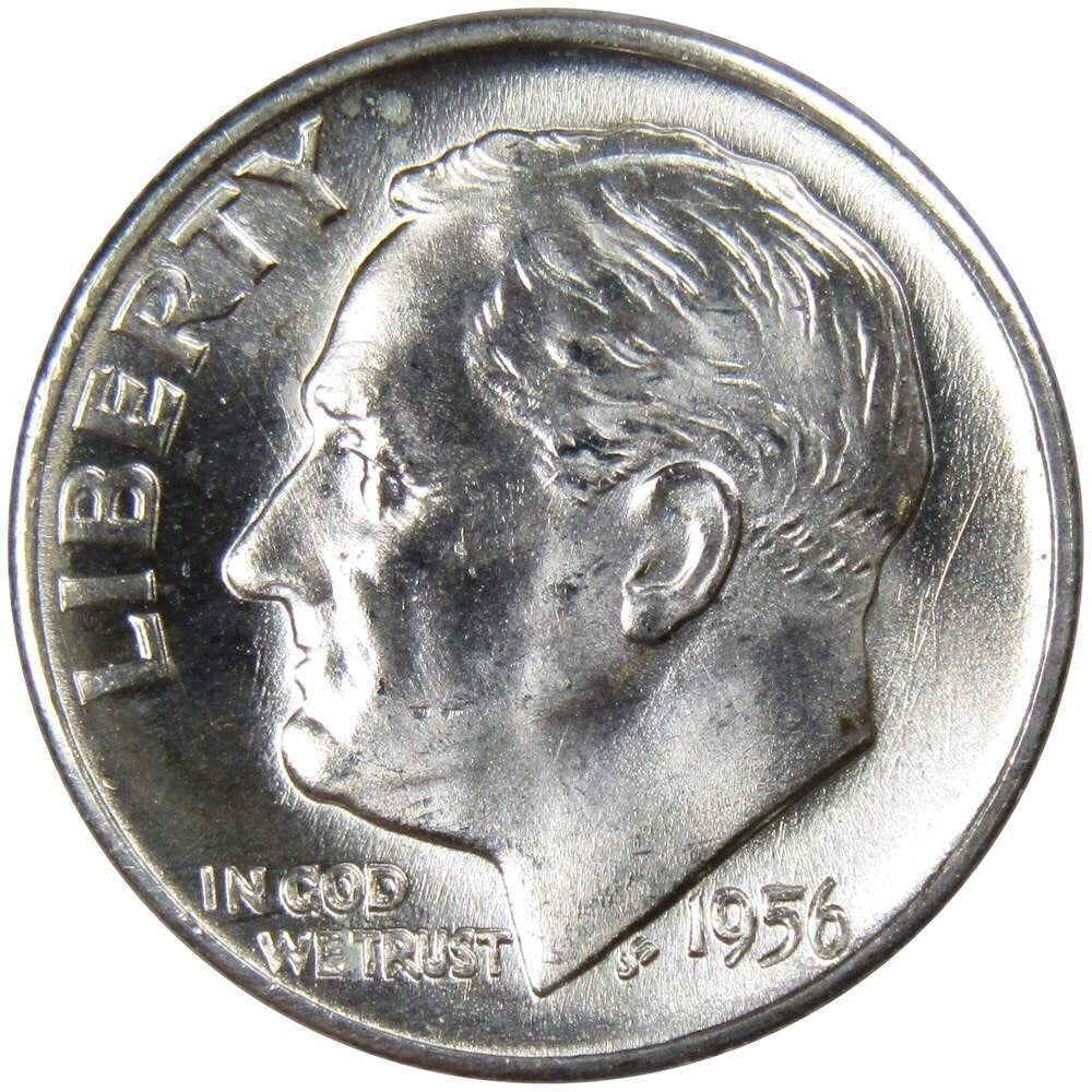 ➡️ 1956-D Roosevelt Dime BU GEM UNCIRCULATED Mint State 90% Silver Coin From OBW