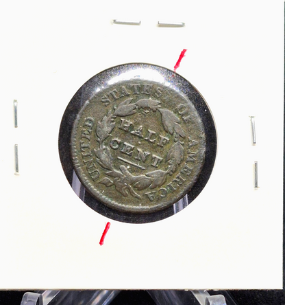 1829 Classic Head Half Cent 🔥Rotated Die Error🔥 FULL LIBERTY Very Good Details