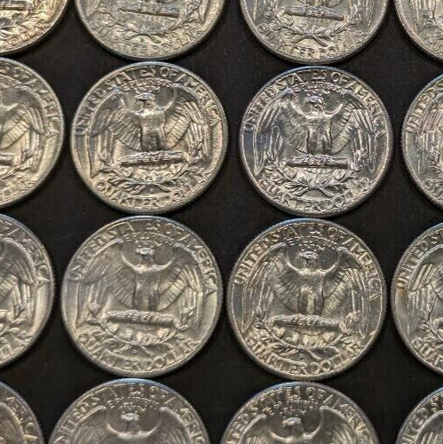 2 COIN SET - 1964 P & D Washington Quarters BU UNCIRCULATED 90% Silver 25c