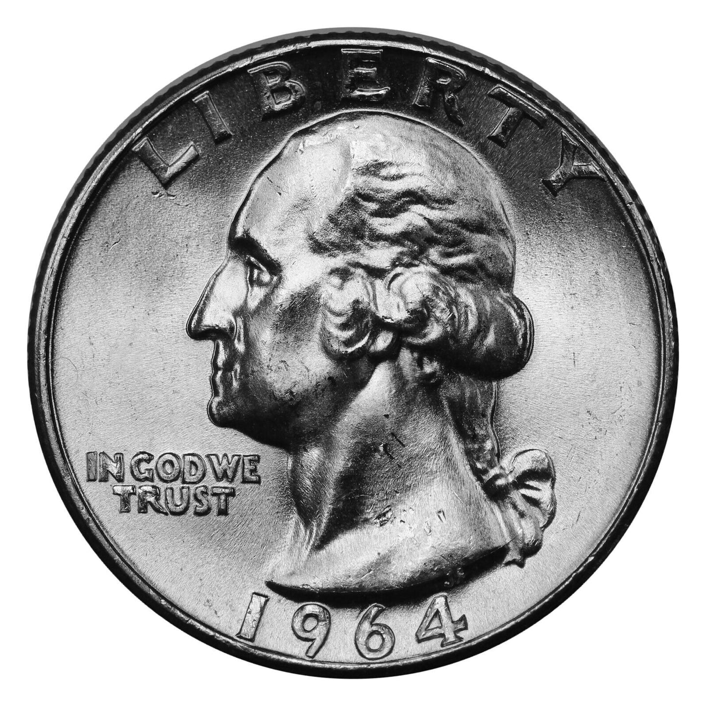1964 Washington Quarter BU Uncirculated Mint State 90% Silver 25c US Coin