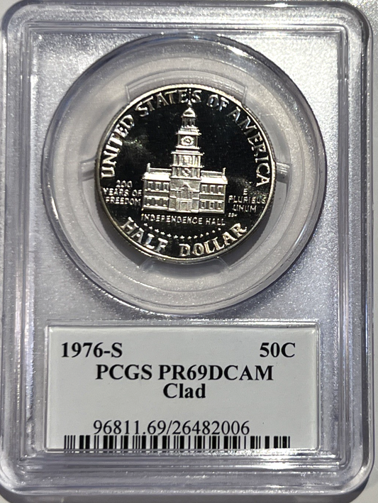⭐️ WOW ⭐️ 1776-1976 PROOF ⭐️ JFK SIGNATURE LABEL  PCGS PR69DCAM ⭐️ SUPERB GEM ⭐️
