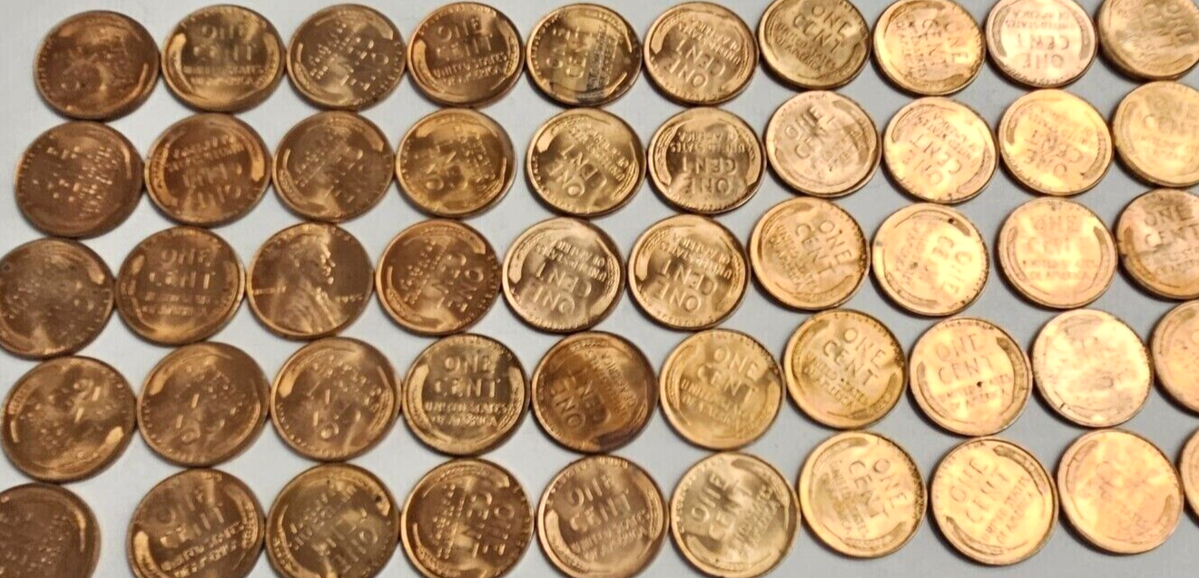🔥 1945 P  Lincoln Wheat Cent BU UNCIRCULATED Gem From OBW Bank Coin Roll