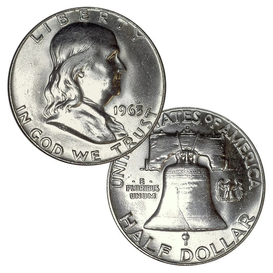 🔥 90% Silver Franklin Half Dollar BU Uncirculated 50c GEM Coin Random Selection