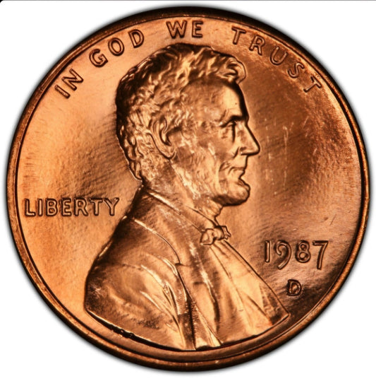 1987 D Memorial BU Brilliant Uncirculated 1C 🔥From OBW Bank Roll🔥