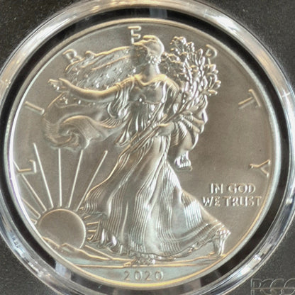 2020 $1 American Silver Eagle 1oz PCGS Graded a Perfect MS70 First Strike