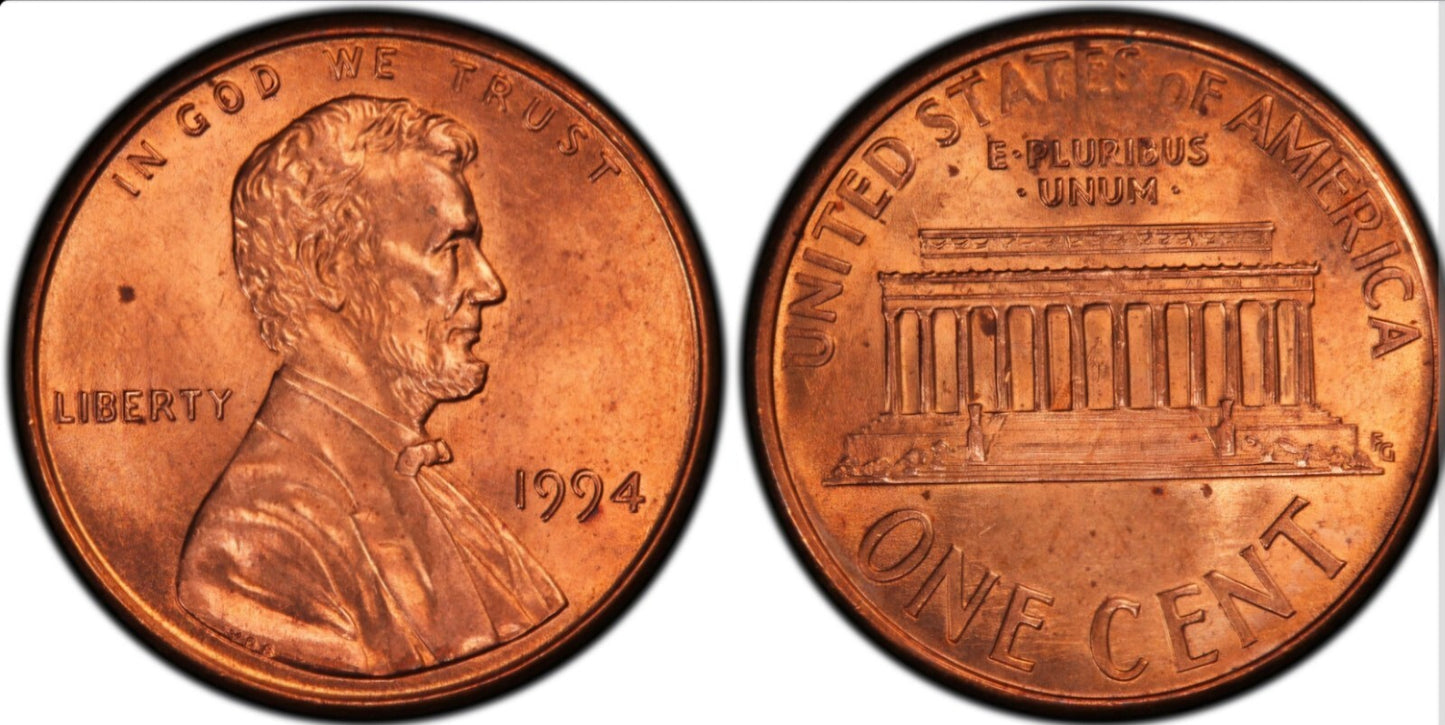 1994 P Lincoln Memorial BU Brilliant Uncirculated 1C From 🔥OBW Bank Roll🔥