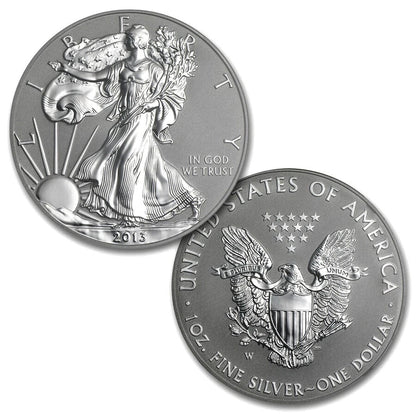 🔥 2013-W 2-Coin American Silver Eagle West Point Set (w/Wood Box & COA)