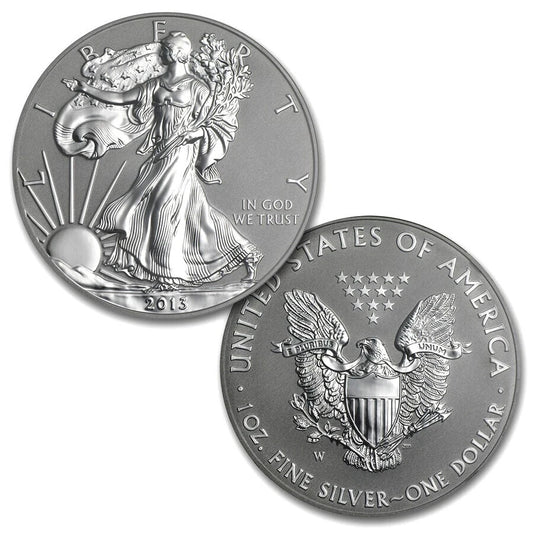 🔥 2013-W 2-Coin American Silver Eagle West Point Set (w/Wood Box & COA)
