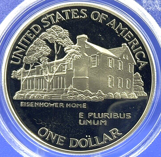 🏆1990-P EISENHOWER Centennial PROOF Silver Dollar Commemorative PCGS PR69DCAM🏆