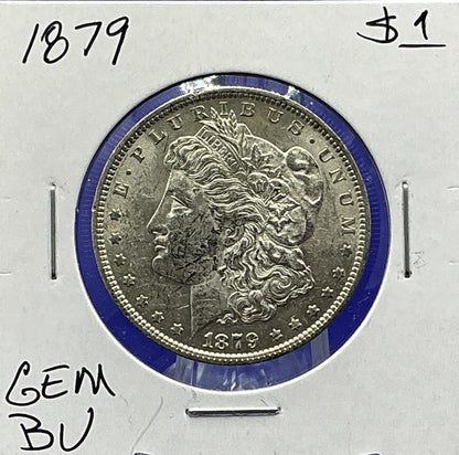 1879 Morgan 90% Silver Dollar Gem Shiny, Bright, Well Struck 2nd Year Coin
