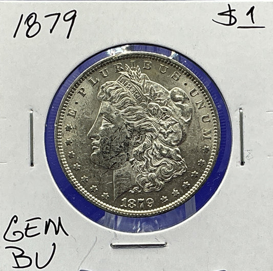 1879 Morgan 90% Silver Dollar Gem Shiny, Bright, Well Struck 2nd Year Coin